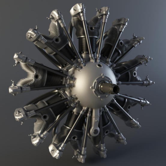 星型发动机是一种气缸环绕曲轴排列的往复式内燃机,其活塞通过一根主