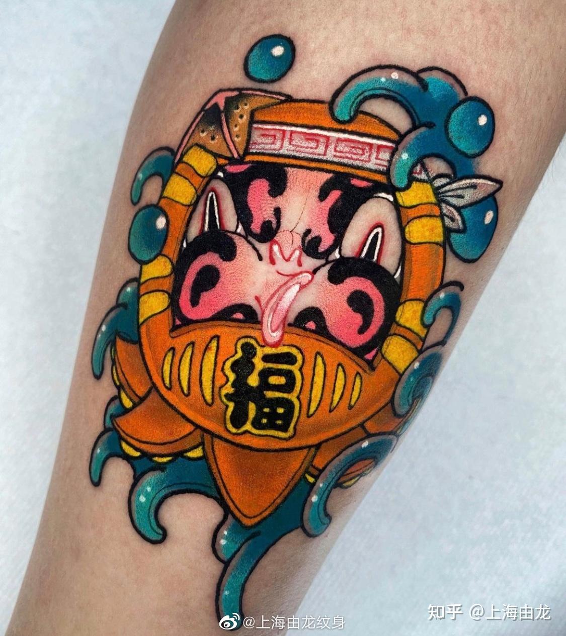 达摩不倒翁纹身图案