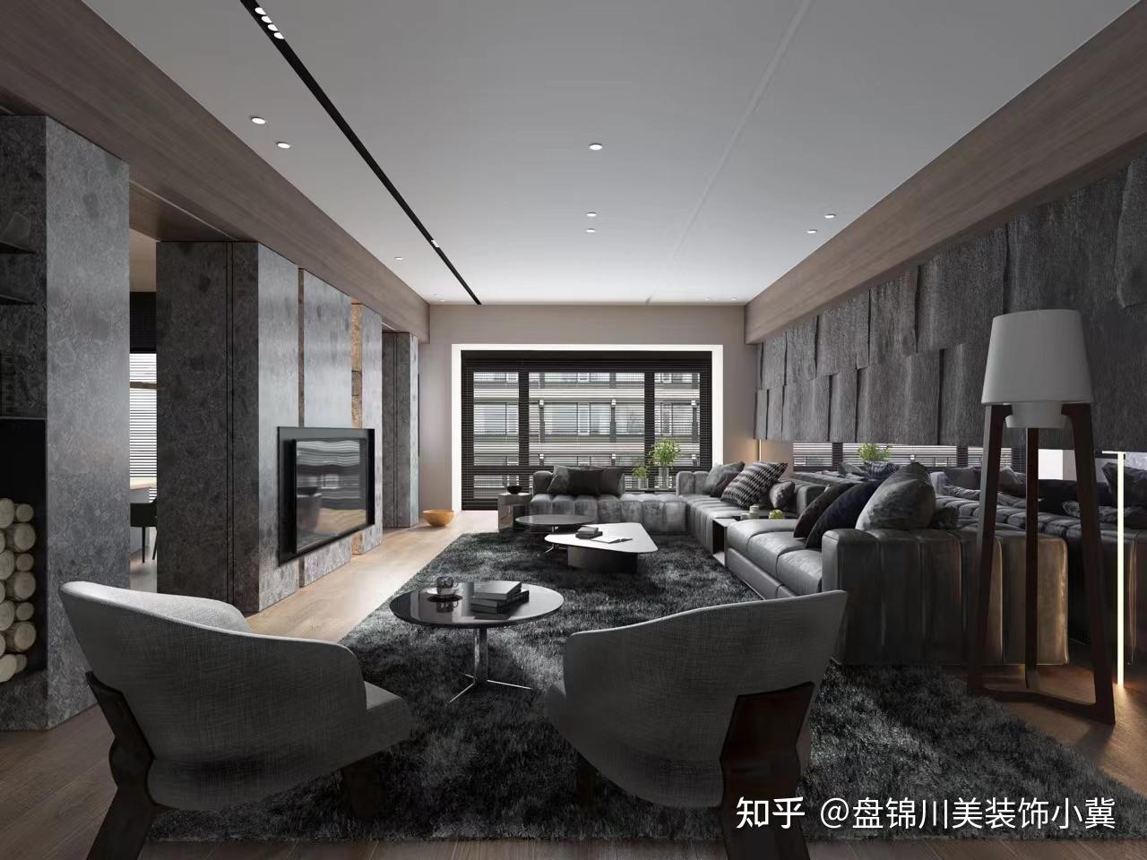 经典黑白灰现代风格客厅装修设计 - 知乎
