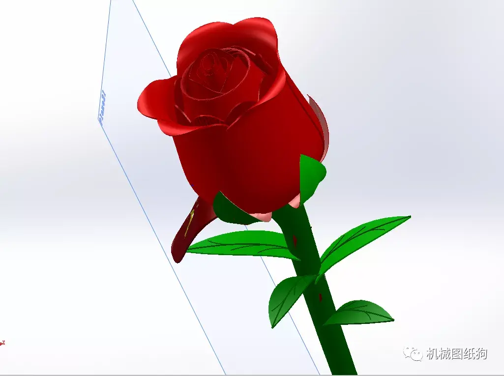 【生活艺术】rose情人节玫瑰花3d数模图纸 solidworks设计 