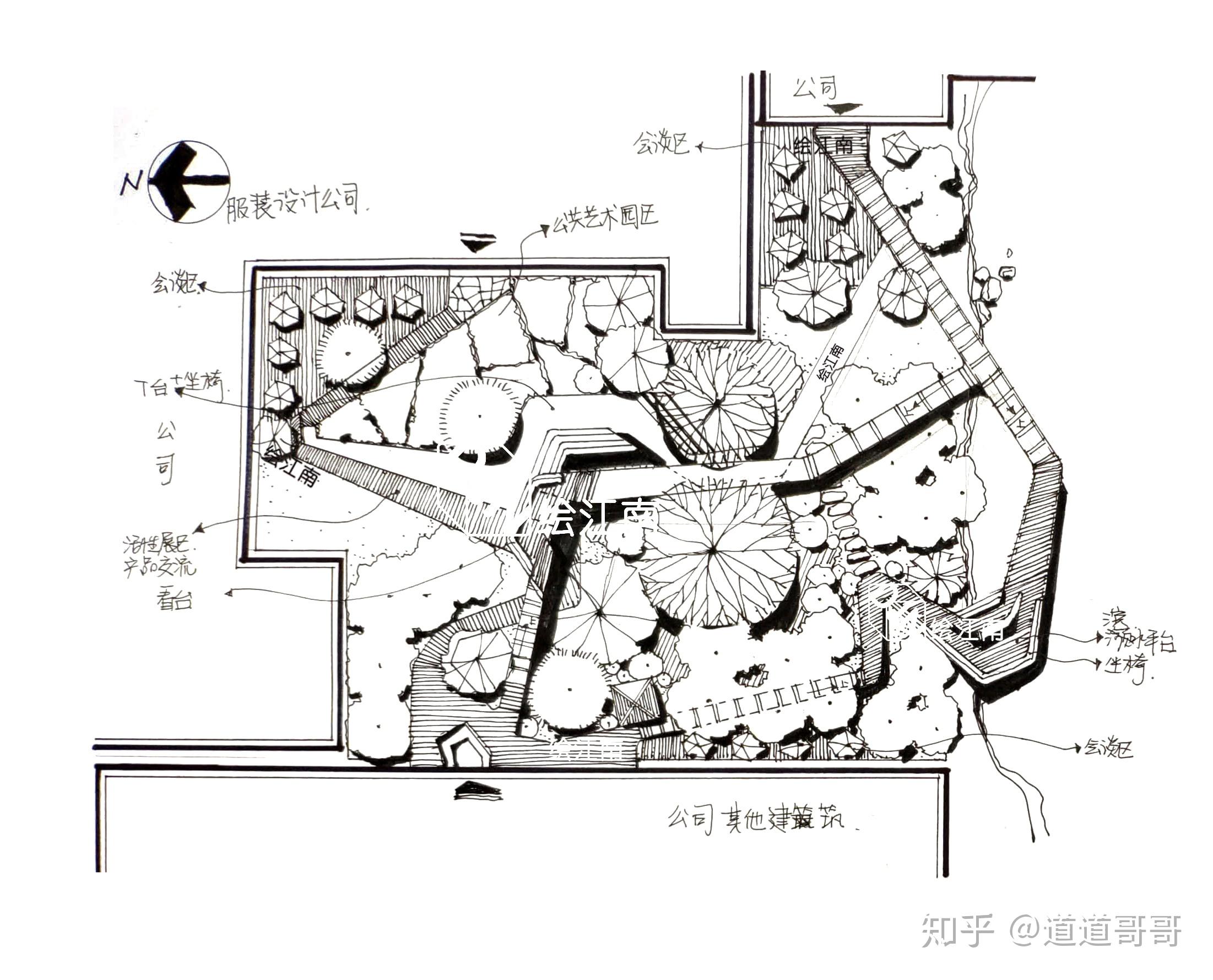 手绘训练│如何画好小尺度景观平面图