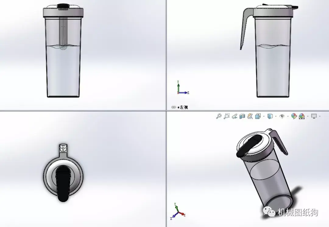 【生活艺术】kumanmon水杯简易模型3d图纸 solidworks设计 igs格式