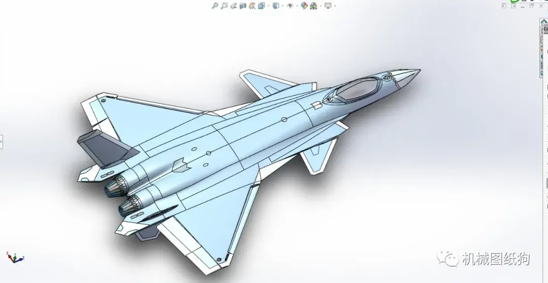 飞行模型j20歼20隐形战斗机模型3d图纸solidworks设计