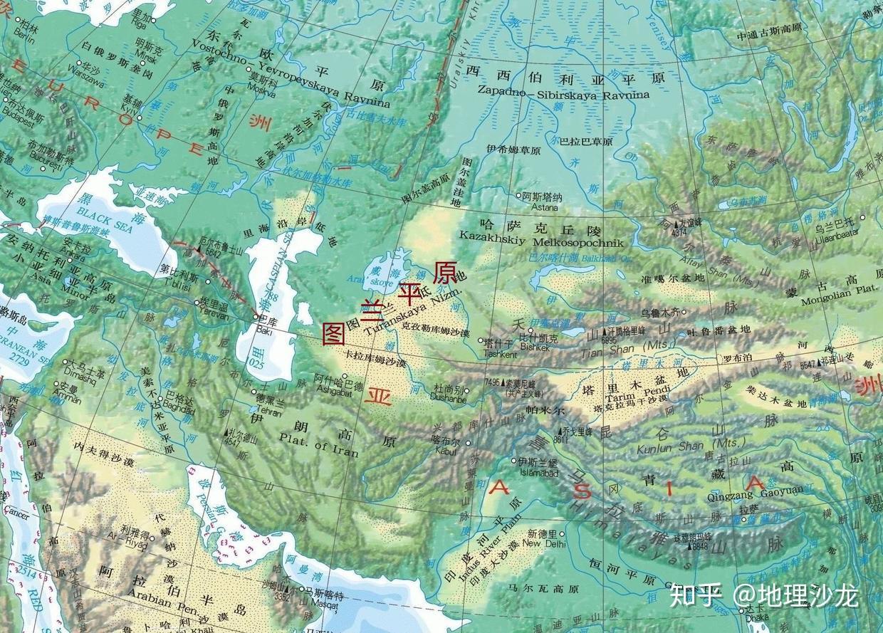 哈萨克斯坦山脉地图图片