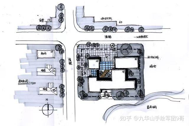 【建筑快题】建筑学考研快题方案之总平,建筑总平的设计表达图解解析,还不赶紧把我摸透!干货分享,收藏起来慢慢看! - 知乎