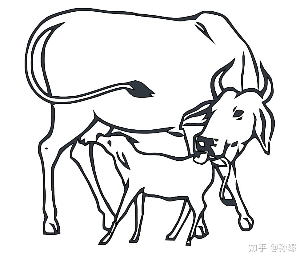 牛打架简笔画图片