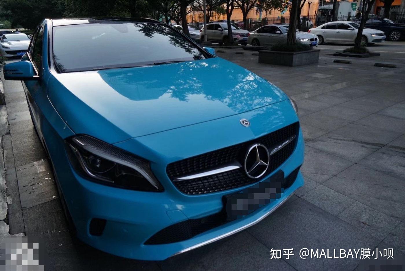 奔驰a200改色迈阿密蓝浪起来才最帅