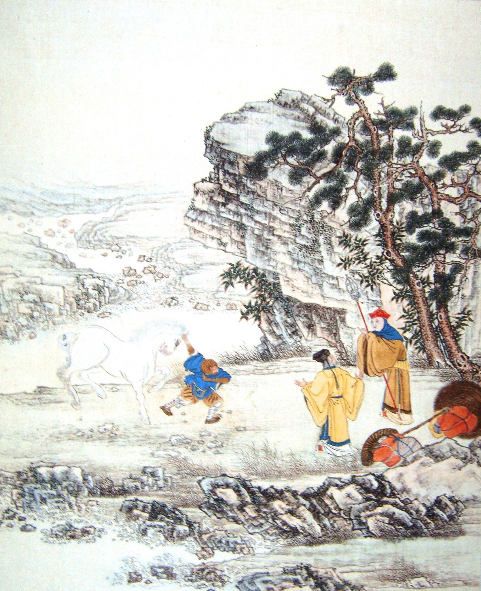 《西游记》新解（十套珍稀古画插图）15：鹰愁涧意马收缰——孙悟空斗白龙马，土地神送鞍辔 - 知乎