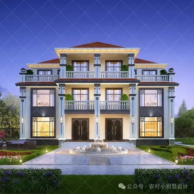 三层新中式兄弟双拼别墅效果图，30套农村双拼农村自建房别墅 - 知乎