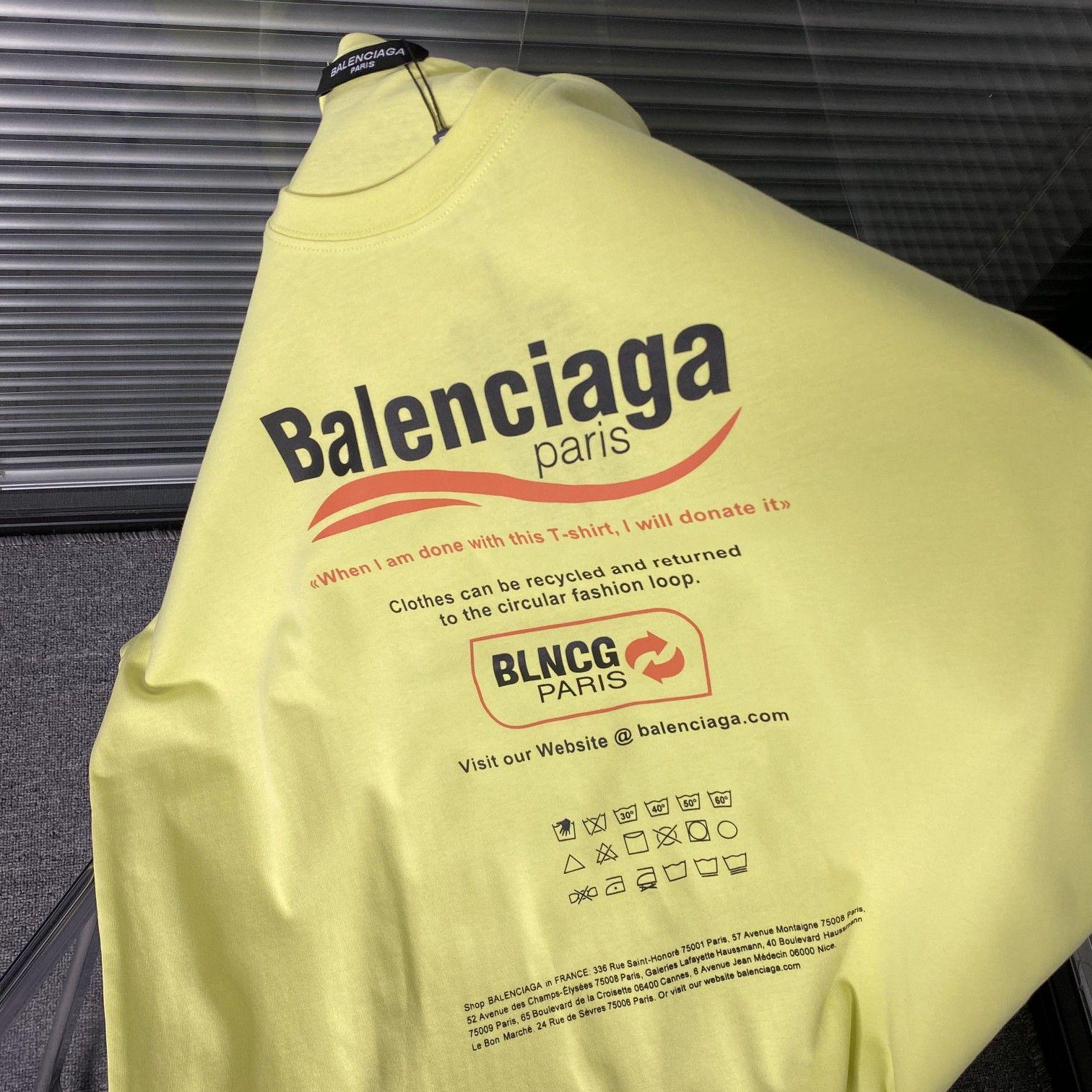 balenciaga/巴黎世家 环保可乐字母印花短袖t恤