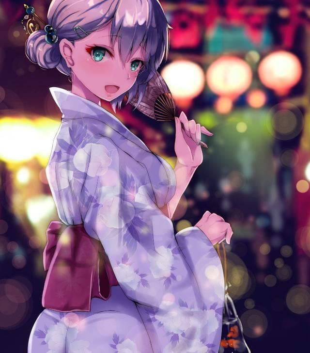 二次元和风美图欣赏:身穿和服,亭亭玉立颇有神韵的小姐姐!