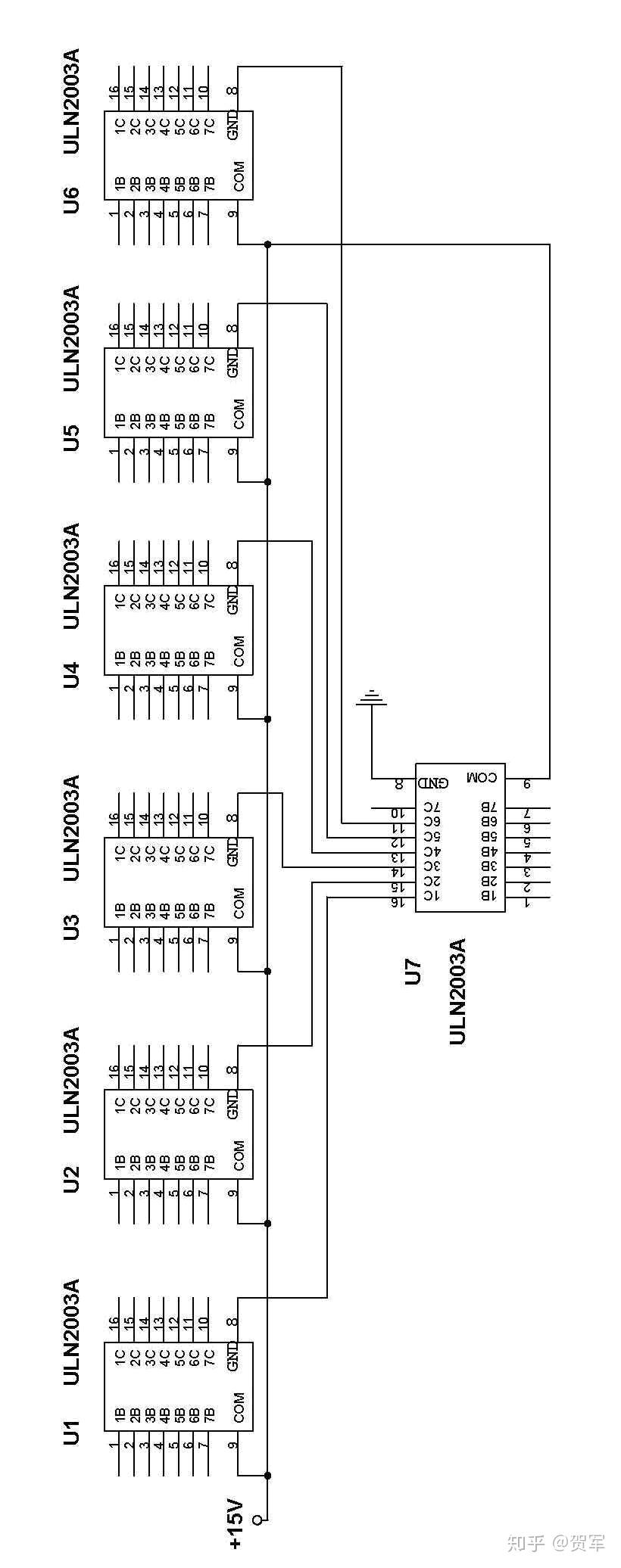 uln2003a驱动器复接导地控制复连方式示意图:如图中