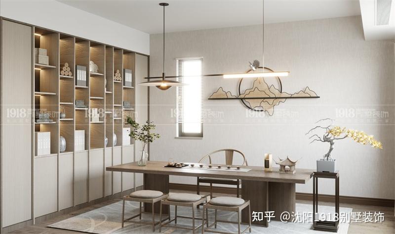 盛一室清宁 享东方古韵之雅致 450㎡新中式别墅装饰 - 知乎