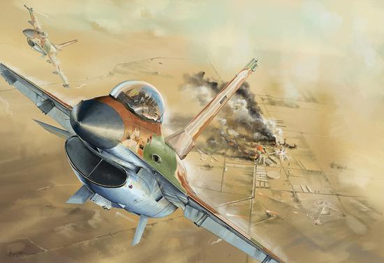 描绘"巴比伦行动"的画作.