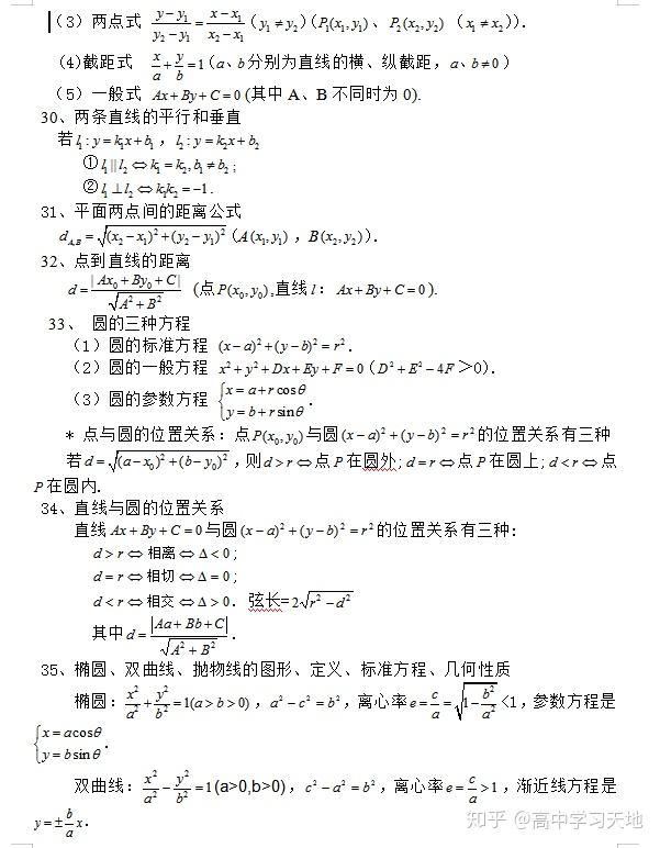 文科生福利高中文科數學公式及知識點速記轉需