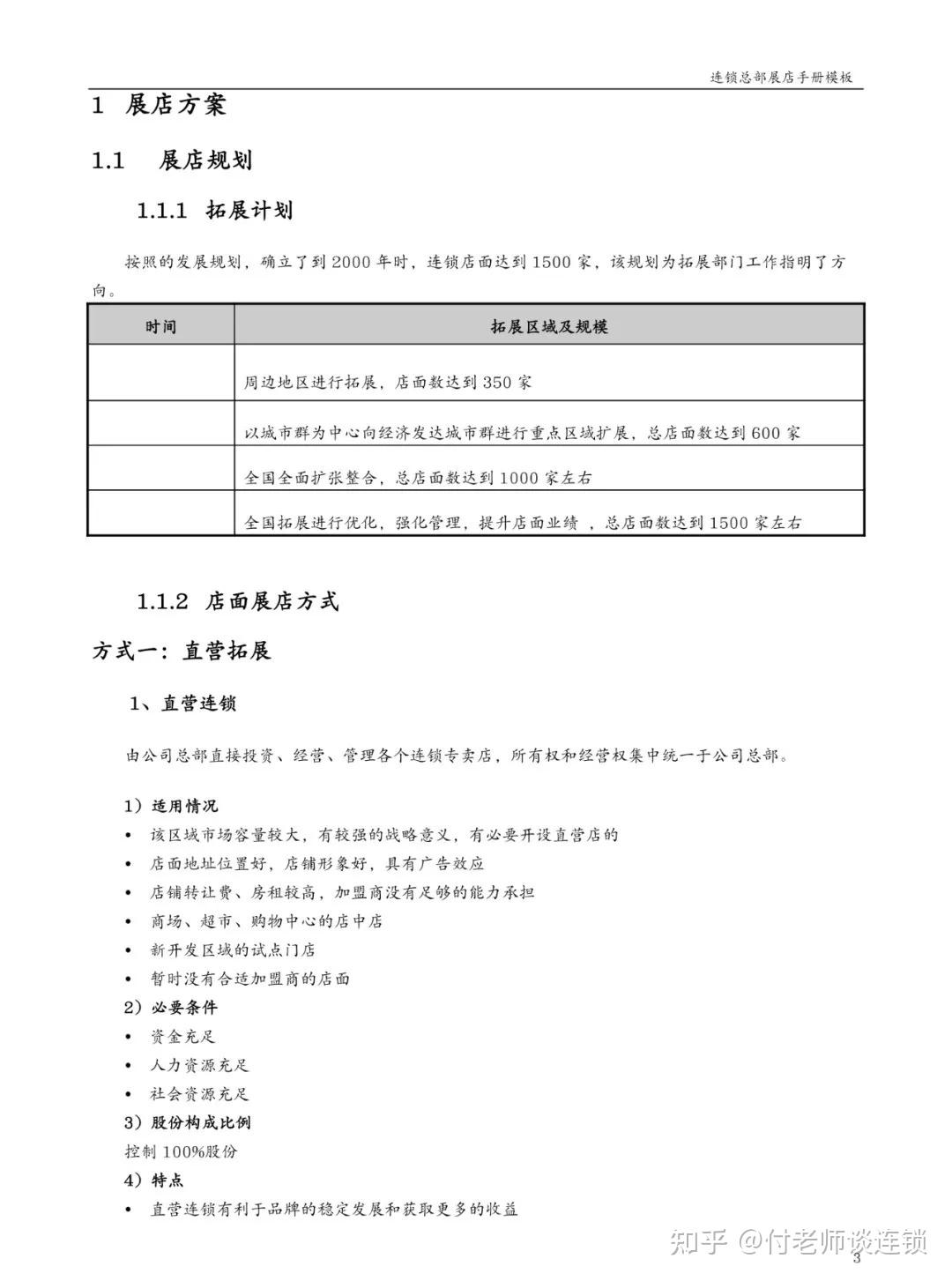 连锁企业《总部展店手册》模板 - 知乎
