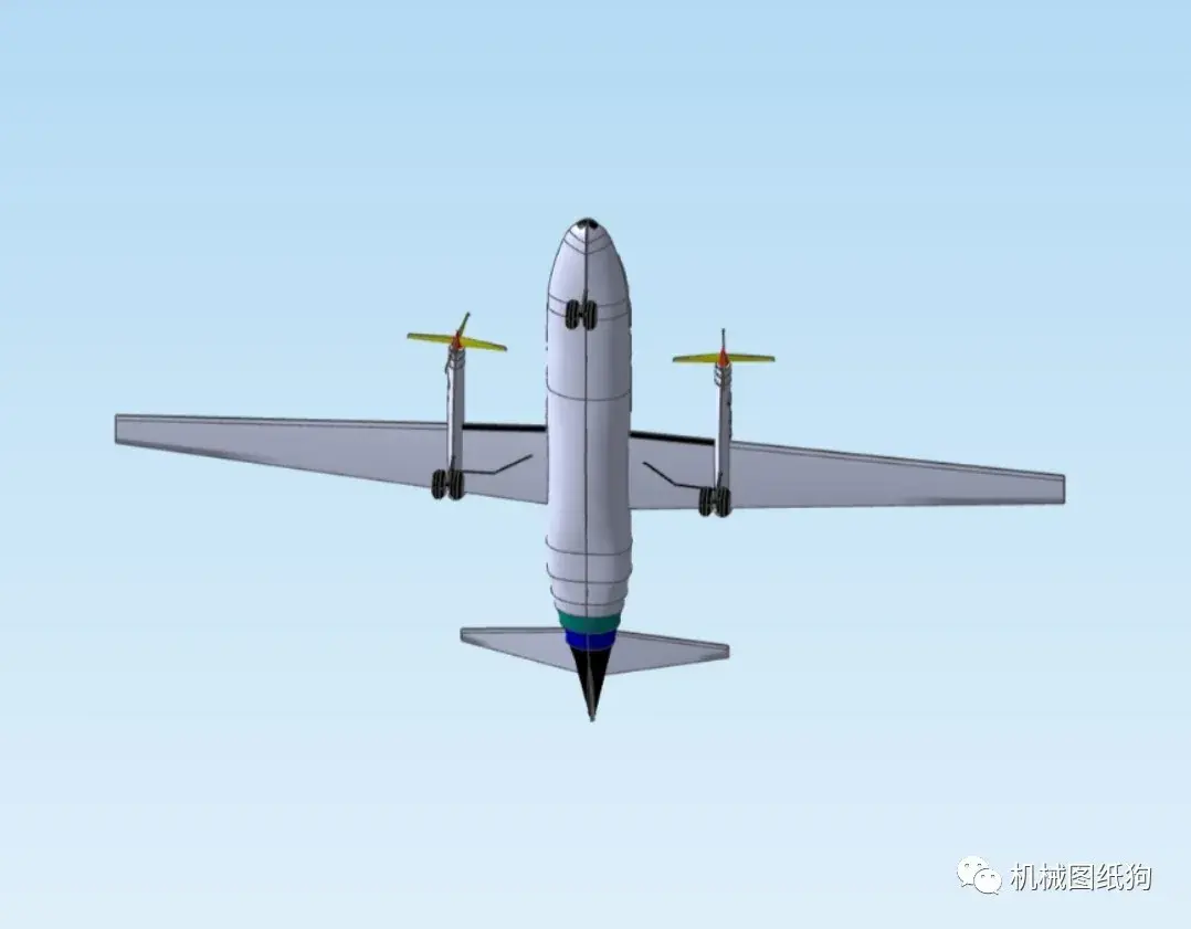 【飞行模型】saab萨博340涡轮螺旋桨飞机模型3d图纸 solidworks2020