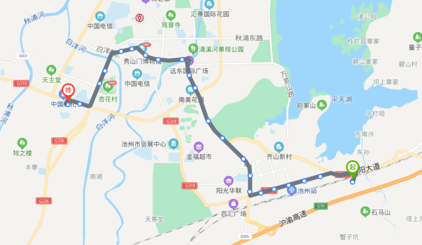 2021年最新安徽池州火車站途經公交車線路乘坐點及其運行時間查詢表