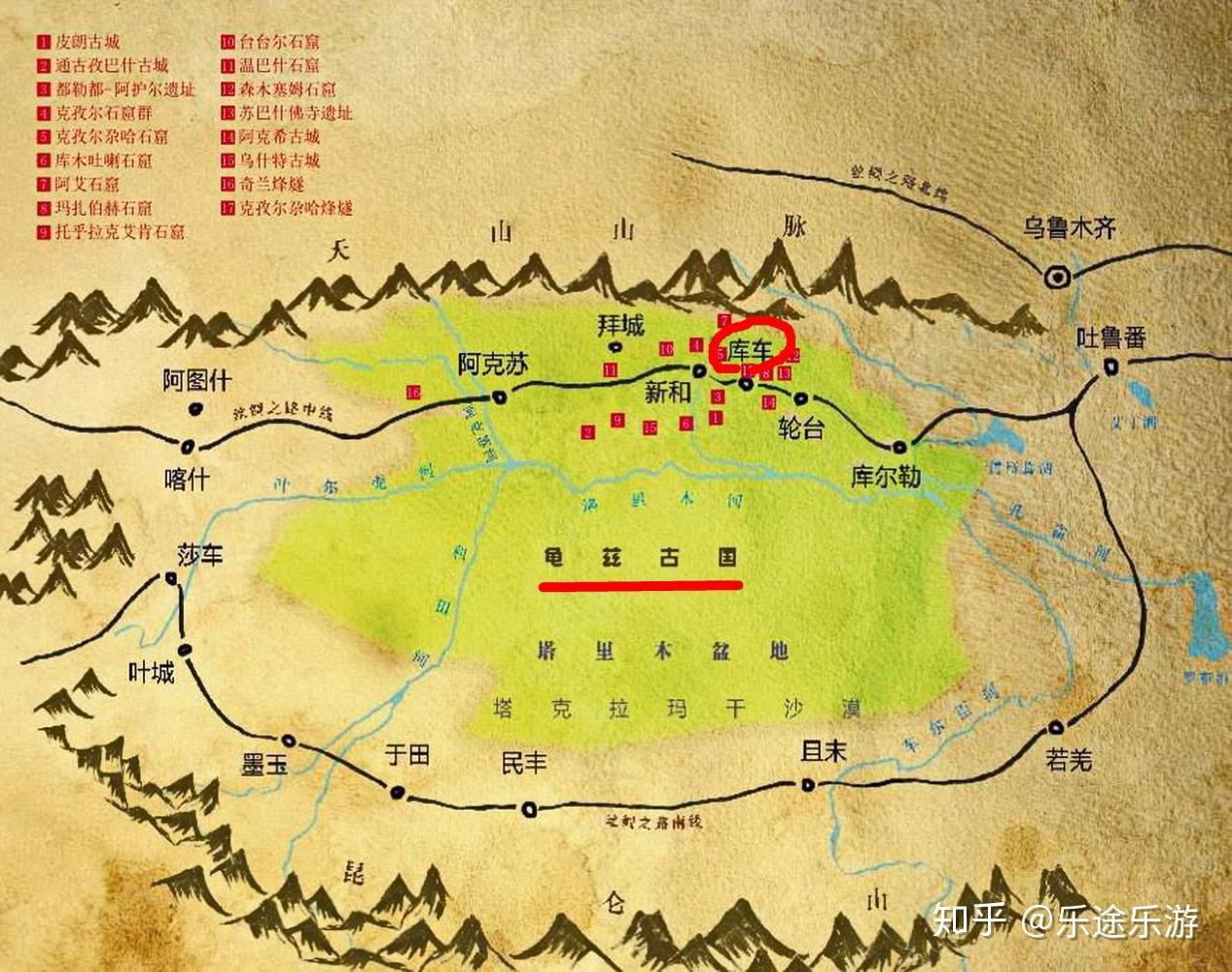 张骞所记为"西域三十六国",龟兹国是其中之一.