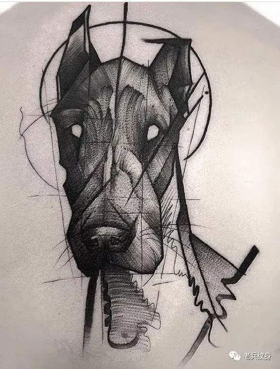 纹身素材杜宾犬