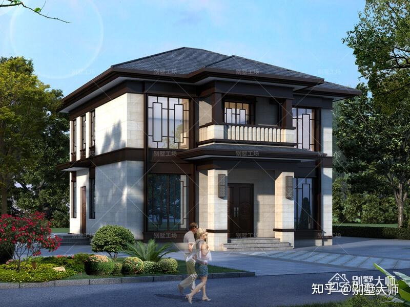 第二套:韵味二层新中式房子设计图-gc2232二层设3卧室,书房,储藏间,3