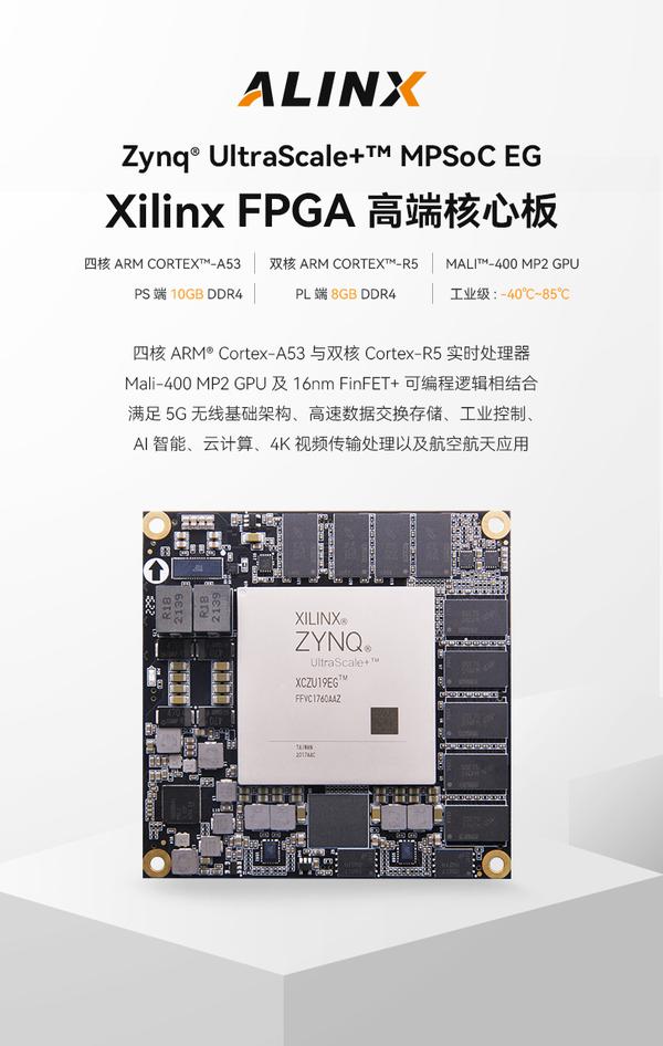  alinx xilinx zynq ultrascale mpsoc xczu19eg fpga som 