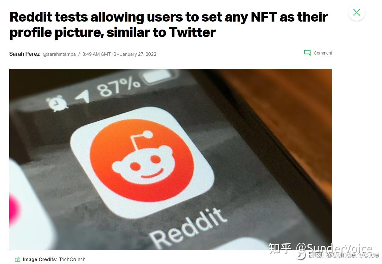 reddit正在做nft头像功能