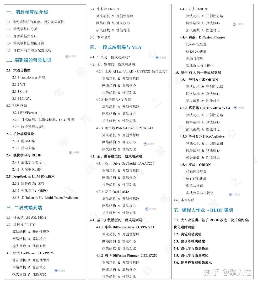 端到端与VLA自动驾驶小班课来啦(一段式/两段式/扩散模型/VLA等) - 知乎