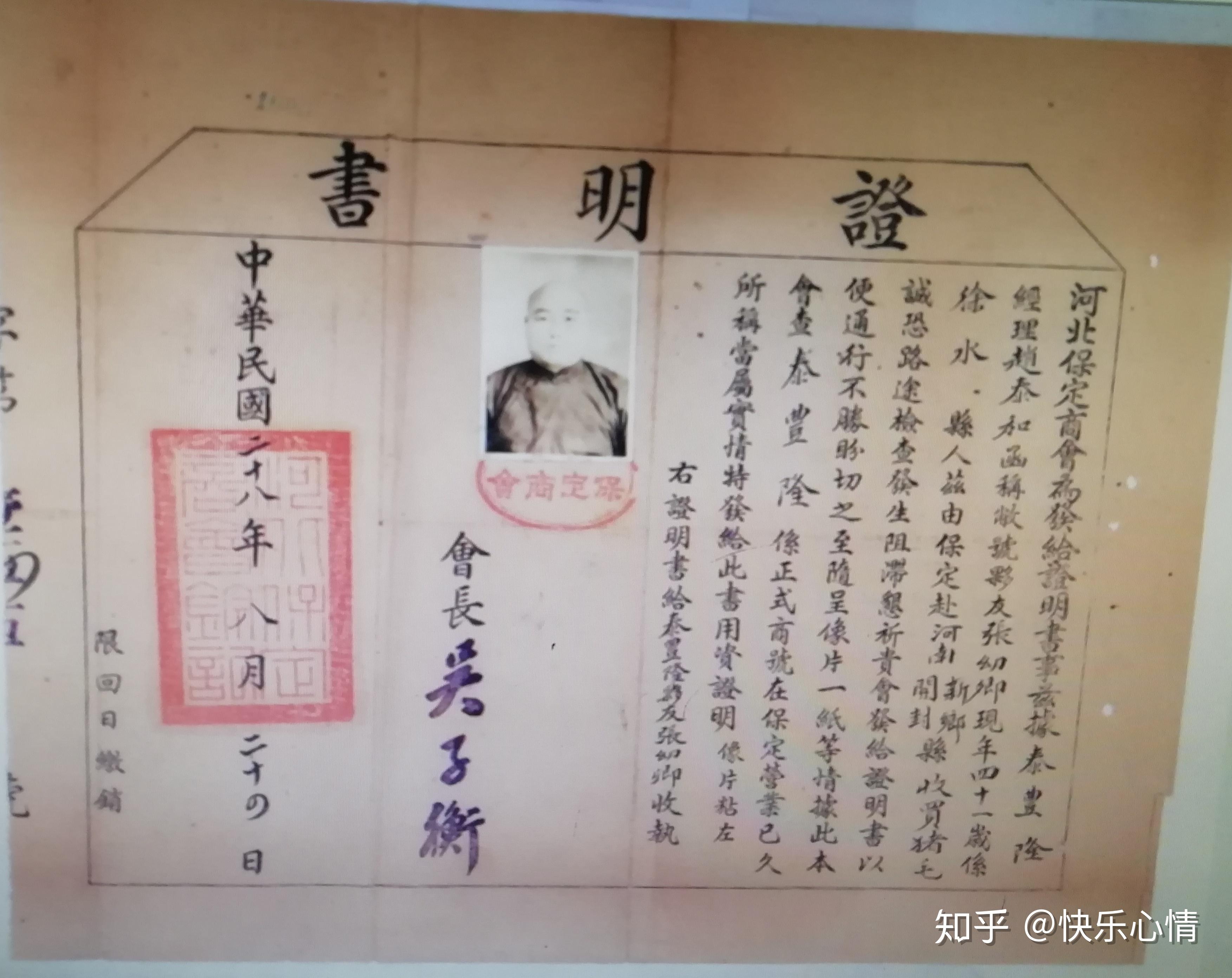 来函称,敝号伙友张幼卿,现四十一岁,系徐水县人,兹由保定赴河南开封