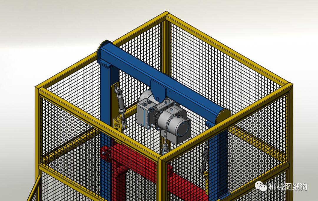 工程机械hitaco工业电梯提升机框架3d数模图纸step格式