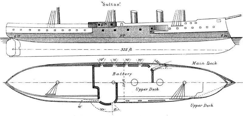 铁甲舰时代的英国战舰五炮郭与炮塔part3