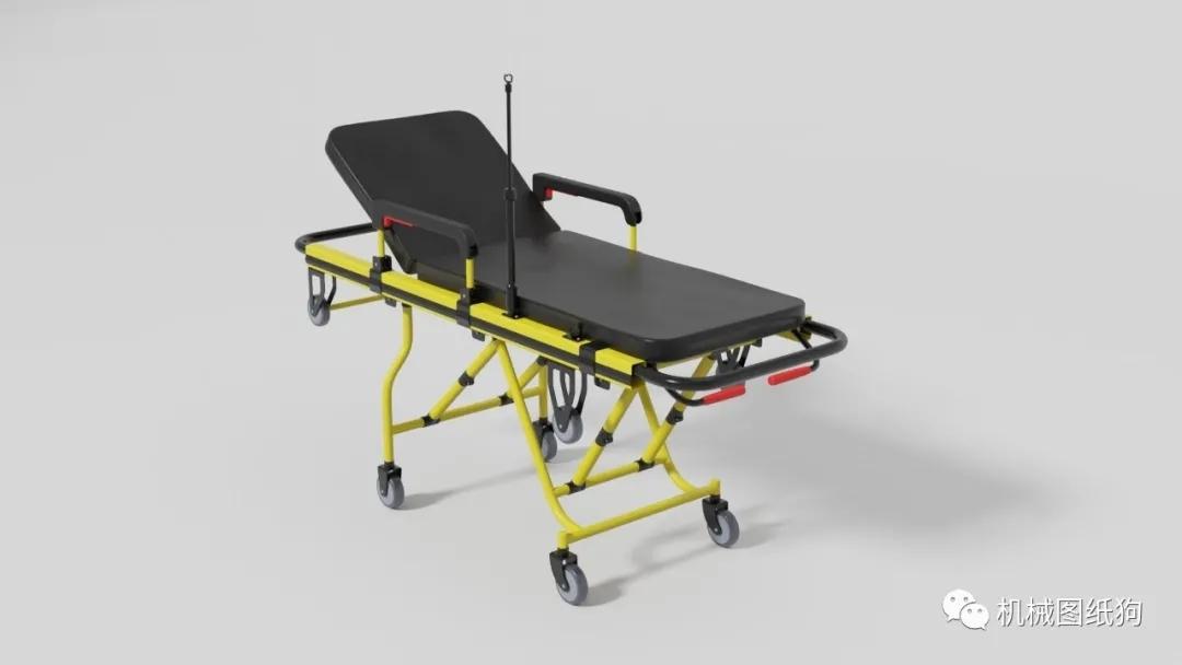 【医疗器械】简易救护车担架3d模型图纸 solidworks设计