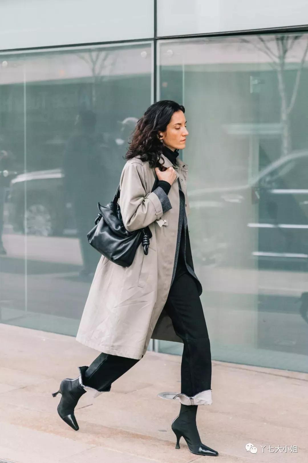 九分阔腿裤 短靴