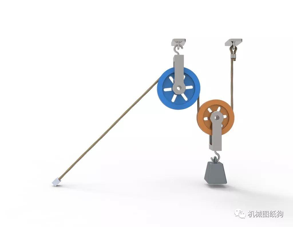工程机械mm13动定滑轮组模型3d图纸solidworks设计