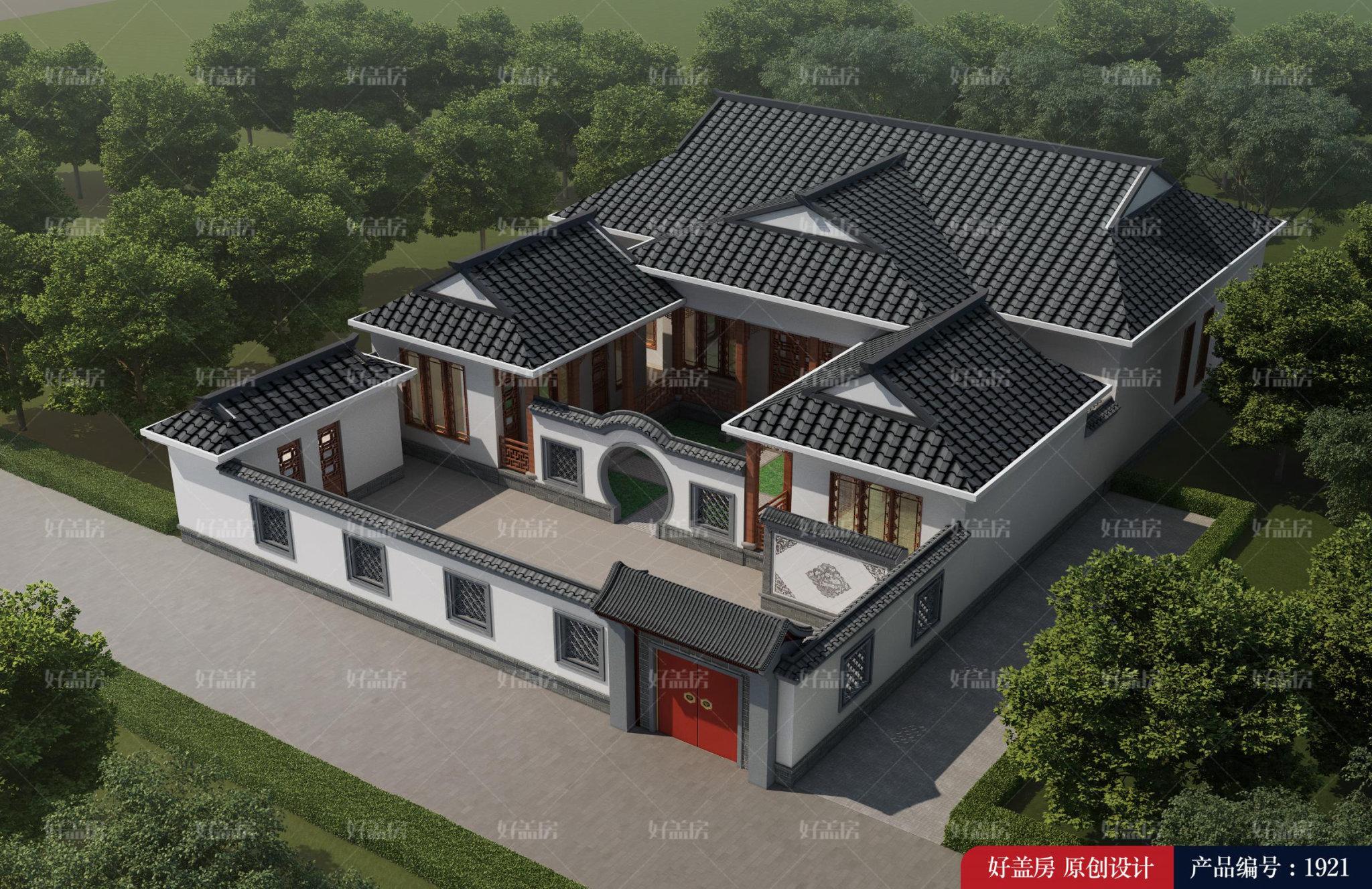 河北农村自建一层中式四合院14×21设计效果图-搜狐大视野-搜狐新闻