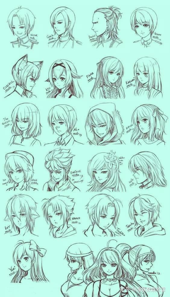 素材集合动漫男女角色头部大合集