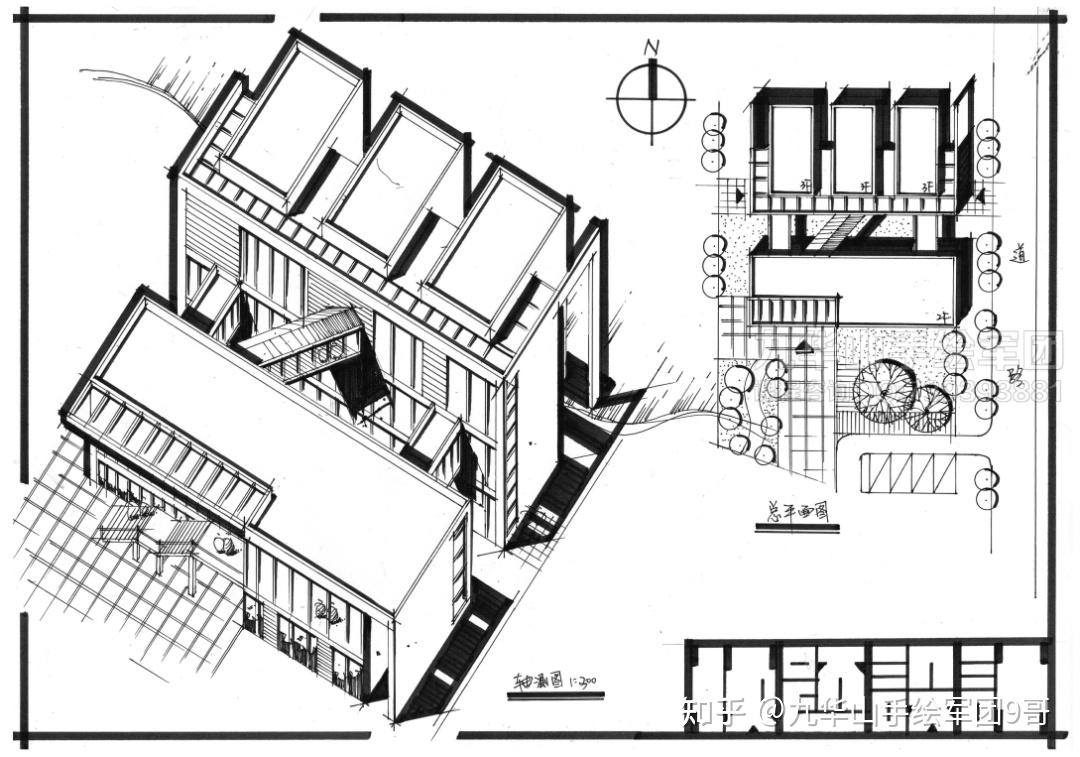 【建筑快题】建筑学考研快题方案之总平,建筑总平的设计表达图解解析