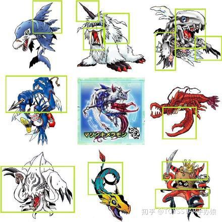 墨鱼兽的触手,腔棘鱼兽的头罩和鱼鳍,海狮兽的角和尖牙,海豚兽的背鳍