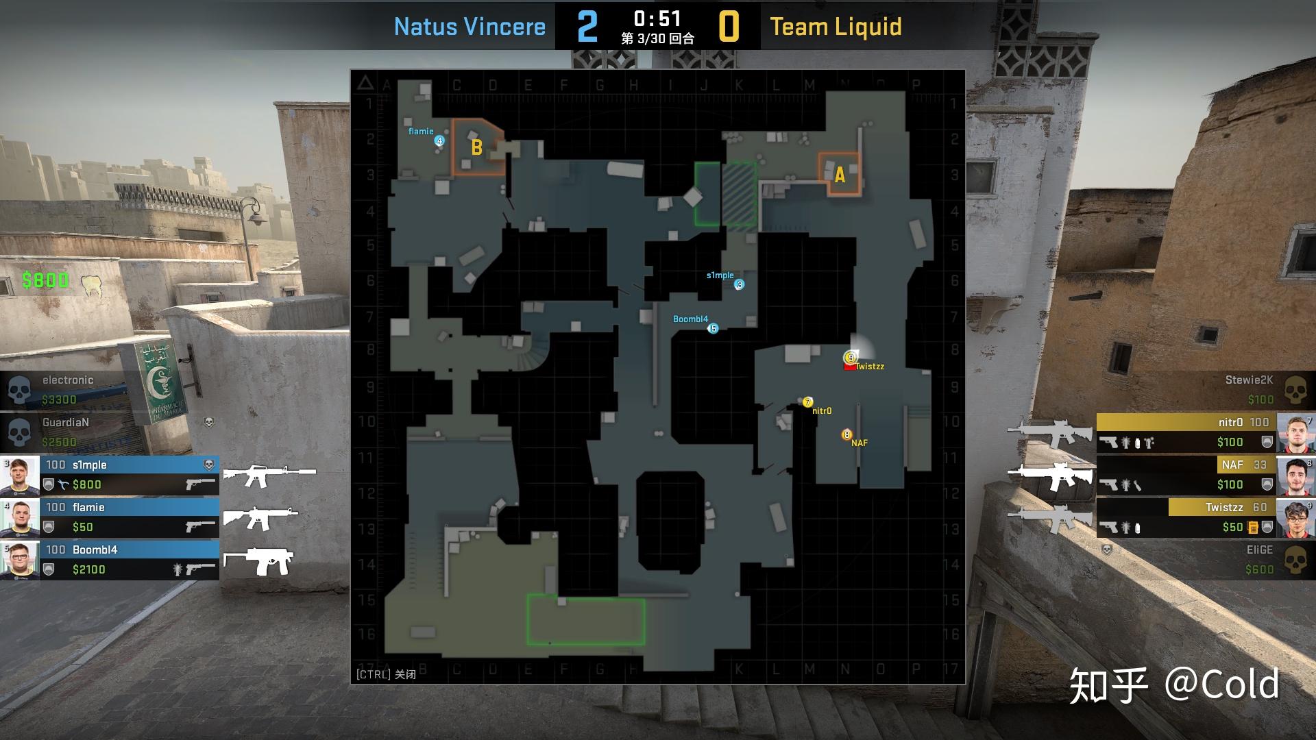 csgo地图dustⅡ全分析5blast第一轮bo1navivsliquiddemo分析