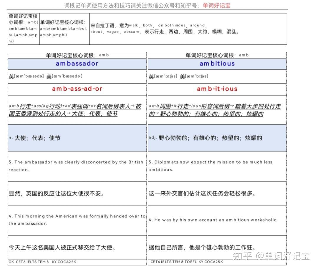 词根记单词•速度快十倍-单词好记宝核心词根amb - 知乎