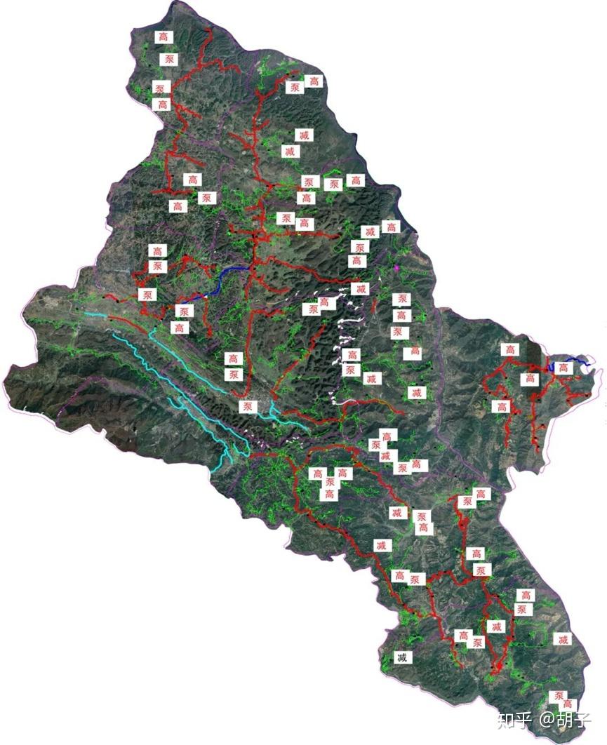 贞丰农村饮用水安全工程改造示意图贞丰全县地形北高南低,海拔最高处