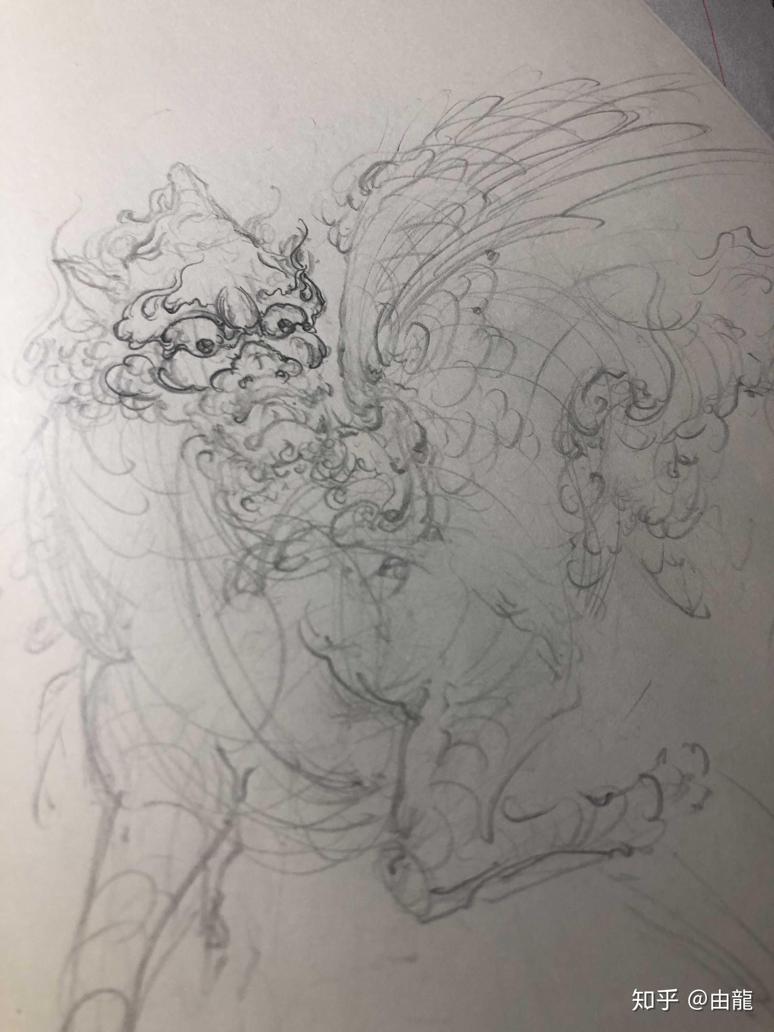 由龙绘神兽麒麟手稿