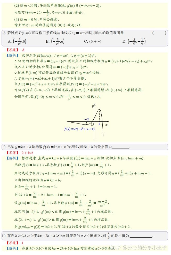 高中数学导数常见题型归纳总结 - 知乎