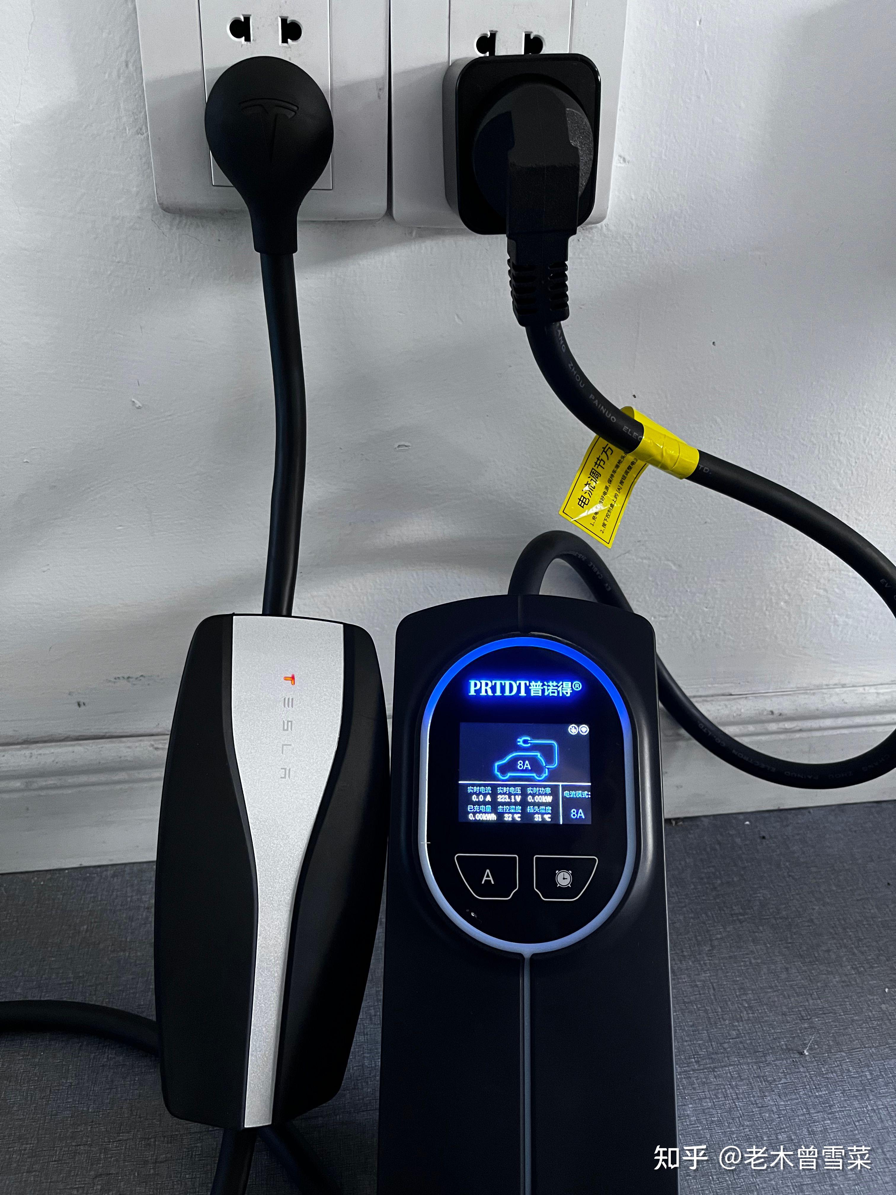 我前面就有提到,特斯拉的随车充需要连接的插座配置地线接地,如果检测