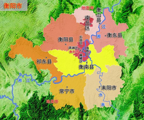 衡阳市7县5区地图图片