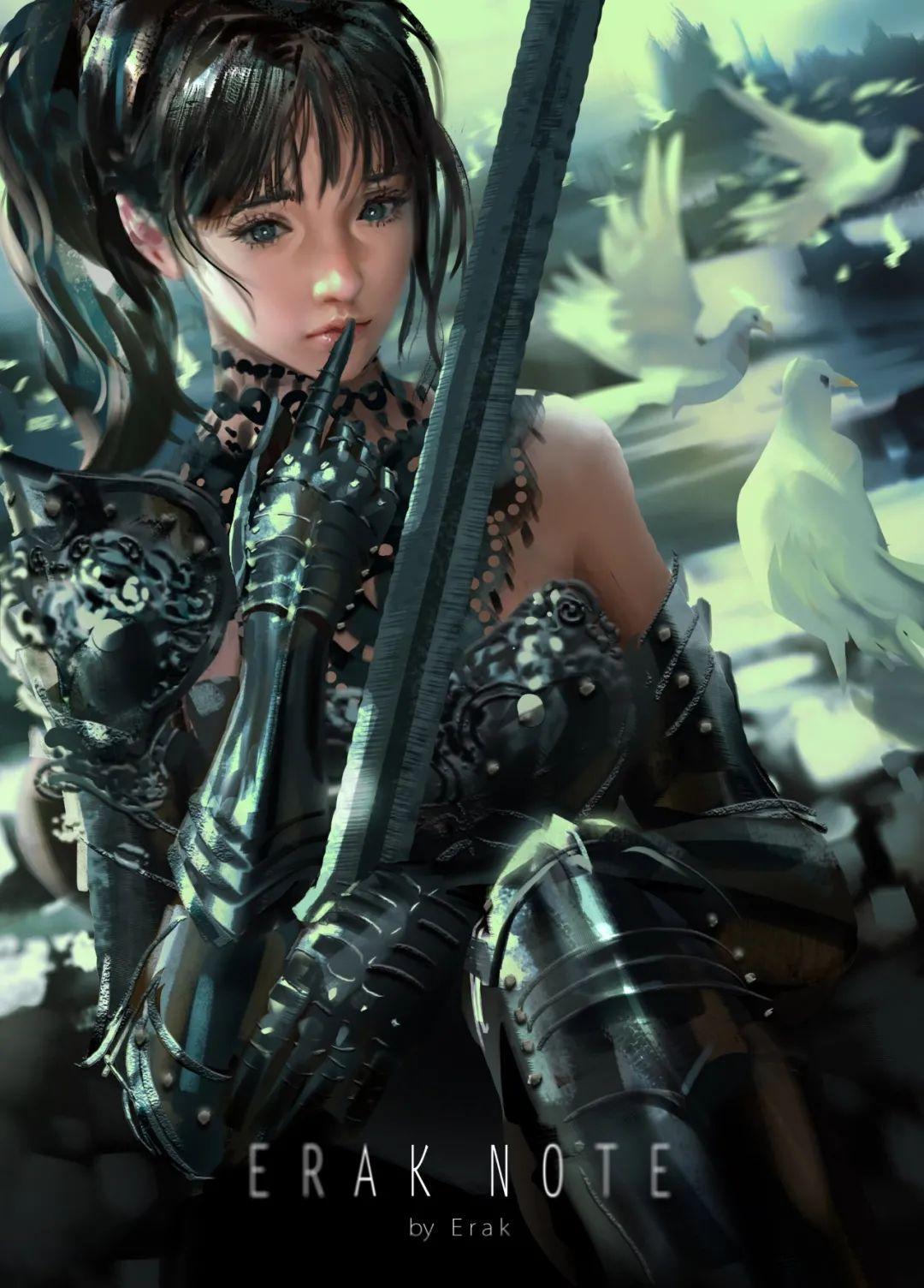 收图人狂喜专注于铠甲萌妹的厚涂大佬每幅作品都质感绝佳