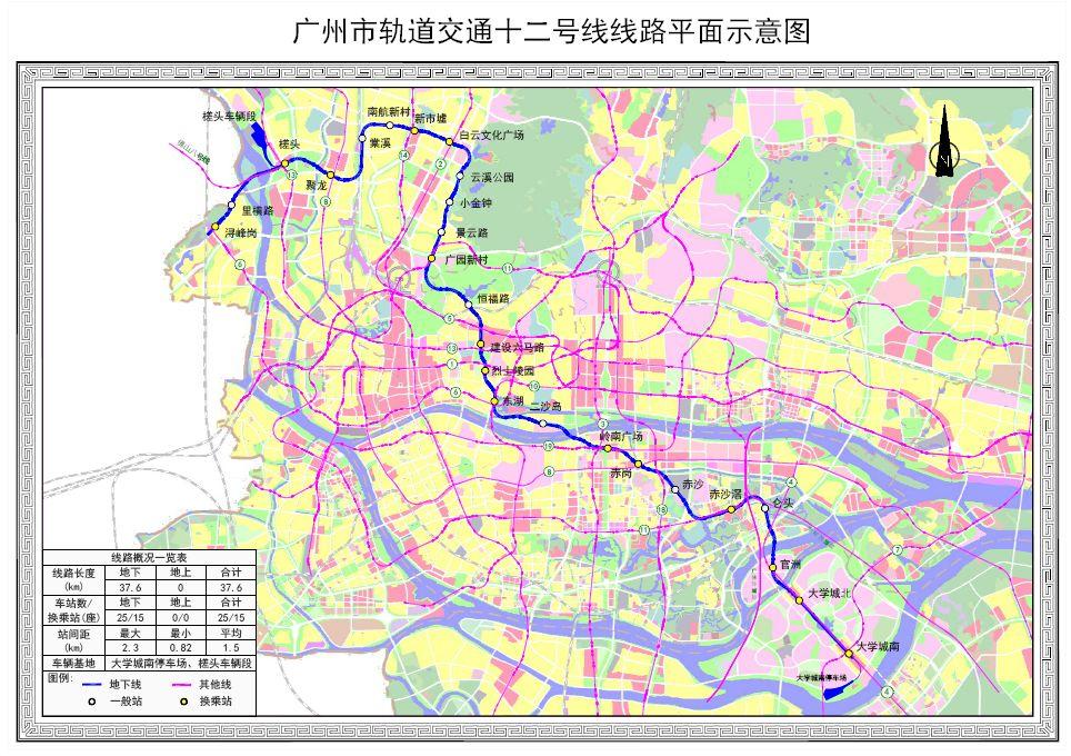 棠溪站,中途与广州地铁8号线,14号线二期,2号线相交