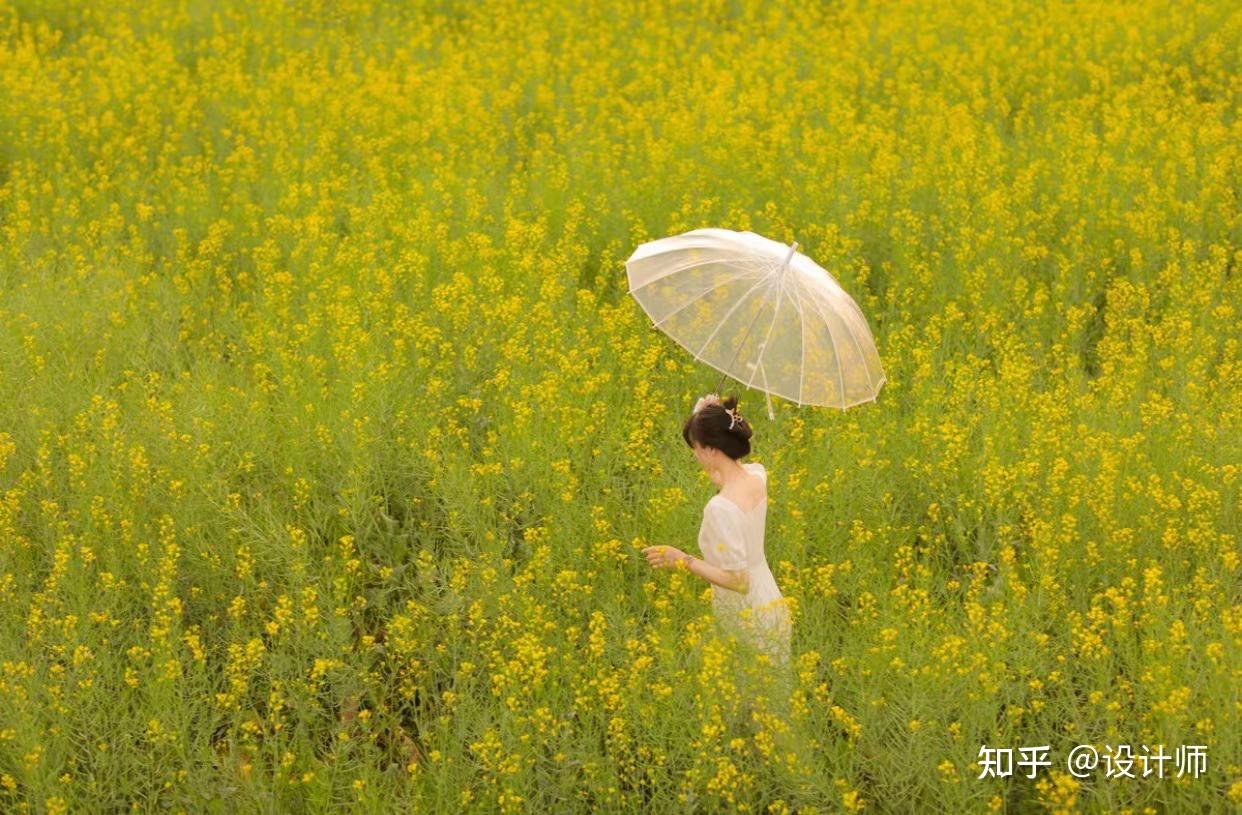 花海外围的草坪上也可以,建议多拍侧躺的照片并且将人物安排在对角线