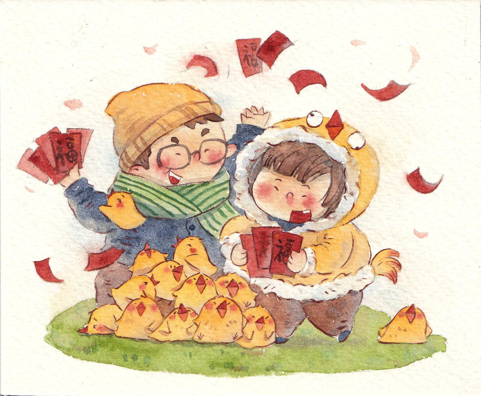 【免费公开课】新年福利, 教你画超可爱的水彩插画