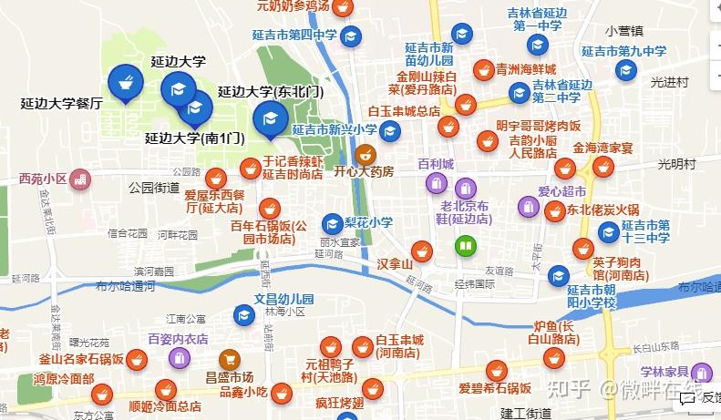 延边大学地理位置地图图片